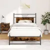 Image de vidaXL Cadre de lit sans matelas chêne fumé 100x200 cm bois ingénierie 4106903