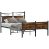 Image de Cadre De Lit Sans Matelas Chêne Fumé 120x190 Cm Bois Ingénierie Vidaxl