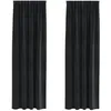 Image de Rideaux occultants en velours - vidaXL - Noir - 140x225 cm - Lot de 2 - Bloque la lumière - Installation facile
