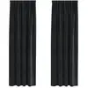 Image de Vidaxl rideaux occultants 2 pcs noir 140 x 245 cm velours