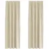 Image de Vidaxl rideaux occultants 2 pcs crème 140 x 260 cm velours