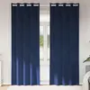 Image de Rideaux Occultants 2 Pcs Bleu Foncé 140 X 245 Cm Velours Vidaxl