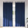 Image de Rideaux occultants avec boucles de suspension 2 pcs Velours bleu foncé