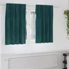 Image de Rideaux occultants avec bande supérieure 2 pièces en velours vert foncé