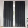 Image de Rideaux occultants - Velours gris foncé - 140 x 225 cm - Synthétique - Design contemporain