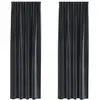 Image de Vidaxl rideaux occultants 2 pcs gris foncé 140 x 245 cm velours