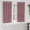 Image de Rideaux 2 Pc Rose Foncé 140 X 175 Cm Velours Vidaxl