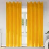 Image de Rideaux occultants avec oeillets 2 pièces Jaune moutarde Velours