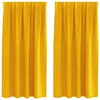 Image de Rideaux en velours - vidaXL - Jaune moutarde - 140x175 cm - Occultants - Installation facile - Lavable en machine