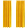 Image de Rideaux en velours jaune moutarde - vidaXL - 140x245 cm - Occultants - Design moderne - Polyester durable