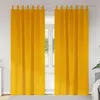 Image de Rideaux occultants avec boucles de suspension 2 pcs en velours jaune moutarde