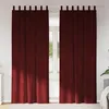 Image de Rideaux occultants avec boucles de suspension 2 pcs Velours rouge vin