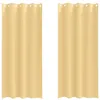 Image de Rideaux occultants - vidaXL - Beige - Polyester - 225x140 cm - Lot de 2 - Occultation totale - Facile à manipuler