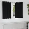 Image de Rideaux Occultants Avec Anneaux 2 Pcs Noir 140 X 140 Cm Vidaxl