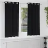 Image de Rideaux Occultants Avec Anneaux 2 Pcs Noir 175 X 140 Cm Vidaxl