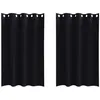Image de Rideaux occultants - vidaXL - Noir - Polyester - 175x140 cm - Lot de 2 - Occultant - Facile à manipuler