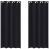 Image de Rideaux occultants - vidaXL - Noir - Polyester - 225x140 cm - Lot de 2 - Occultation totale - Facile à manipuler