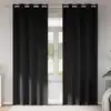 Image de Rideaux Occultants Avec Anneaux 2 Pcs Noir 245 X 140 Cm Vidaxl
