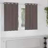 Image de Rideaux Occultants Avec Anneaux 2 Pcs Marron Foncé 140 X 140 Cm Vidaxl