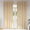 Image de Rideaux Occultants Avec Anneaux 2 Pcs Crème 260 X 140 Cm Vidaxl