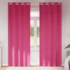 Image de Rideaux Occultants Avec Anneaux 2 Pcs Rose Vif 260 X 140 Cm Vidaxl