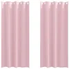 Image de Rideaux occultants - vidaXL - Rose bébé - Polyester - 245x140 cm - 2 pièces - Bloque la lumière - Facile à manipuler