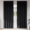 Image de Rideaux Occultants Avec Anneaux 2 Pcs Noir 260 X 140 Cm Vidaxl