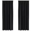 Image de Vidaxl rideaux occultants avec anneaux 2 pcs noir 260 x 140 cm