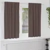 Image de Rideaux Occultants Avec Anneaux 2 Pcs Marron Foncé 175 X 140 Cm Vidaxl