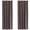 Image de Rideaux occultants modernes - vidaXL - Marron foncé - 245x140 cm - Polyester - Occultation 80%-90% - Tissage triple