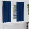 Image de Rideau - double rideaux Vidaxl Rideaux occultants avec anneaux 2 pcs Bleu foncé 175 x 140 cm