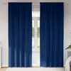Image de Rideaux Occultants Avec Anneaux 2 Pcs Bleu Foncé 245 X 140 Cm Vidaxl