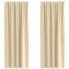 Image de Vidaxl rideaux occultants avec anneaux 2 pcs crème 225 x 140 cm