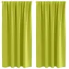 Image de Rideaux occultants - vidaXL - 175x140 cm - Vert - Polyester - Occultation 80%-90% - Design à tissage triple - 2 pièces