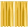 Image de Rideaux occultants - vidaXL - Jaune moutarde - Polyester - 140x140 cm - 2 pièces - Bloque la lumière