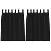 Image de Rideaux occultants modernes - vidaXL - 140x140 cm - Noir - Polyester - Occultation 80%-90% - Tissage triple - 2 pièces