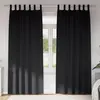 Image de Rideaux Occultants Avec Anneaux 2 Pcs Noir 245 X 140 Cm Vidaxl