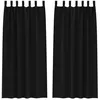 Image de Rideaux occultants - vidaXL - Noir - Polyester - 245x140 cm - Lot de 2 - Occultation totale - Facile à manipuler