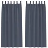 Image de Rideaux occultants - vidaXL - Anthracite - Polyester - 260x140 cm - 2 pièces - Bloque la lumière - Facile à manipuler