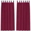 Image de Vidaxl rideaux occultants avec anneaux 2 pcs bordeaux 245 x 140 cm