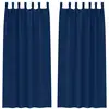 Image de Vidaxl rideaux occultants avec anneaux 2 pcs bleu foncé 245 x 140 cm