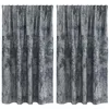 Image de Rideaux occultants en velours - vidaXL - Gris argenté - 140x140 cm - Lot de 2 - Obscurcissement total
