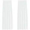 Image de Rideau en voile - vidaXL - Blanc - Polyester - 140x225 cm - 2 pièces - Montage extérieur - Filtrage doux de la lumière