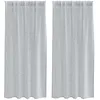 Image de Rideau en voile - vidaXL - Gris foncé - Polyester - 175x140 cm - Lot de 2 - Montage extérieur