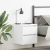 Image de vidaXL Table de chevet murale blanc 38x34x40 cm table de chevet armoire de lit table dappoint de chambre table de nuit 861247