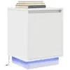 Image de VidaXL Table de chevet avec lumières LED blanc 38x34x50 cm table dappoint armoire de lit table dappoint pour chambre à 861265