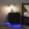 Image de Tables De Chevet Avec Lumières Led 2 Pcs Noir 38x34x50 Cm Vidaxl