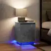 Image de Tables De Chevet Avec Lumières Led 2 Pcs Gris Béton 38x34x50 Cm Vidaxl
