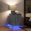 Image de Tables De Chevet Avec Lumières Led 2 Pcs Sonoma Gris 38x34x50cm Vidaxl