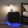 Image de Tables De Chevet Avec Lumières Led 2 Pcs Noir 38x34x50 Cm Vidaxl